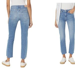 PAIGE Cindy alette distressed  straight ankle raw hem sz 28